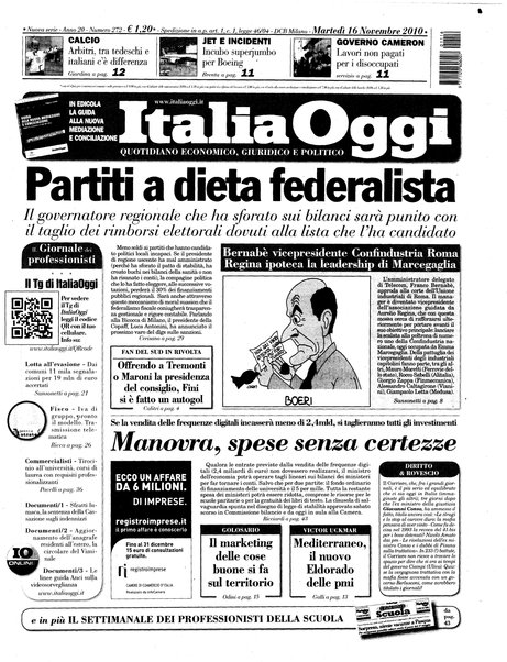 Italia oggi : quotidiano di economia finanza e politica